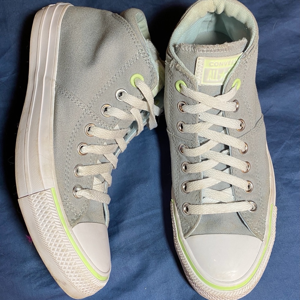 Grey, green, white converse 8